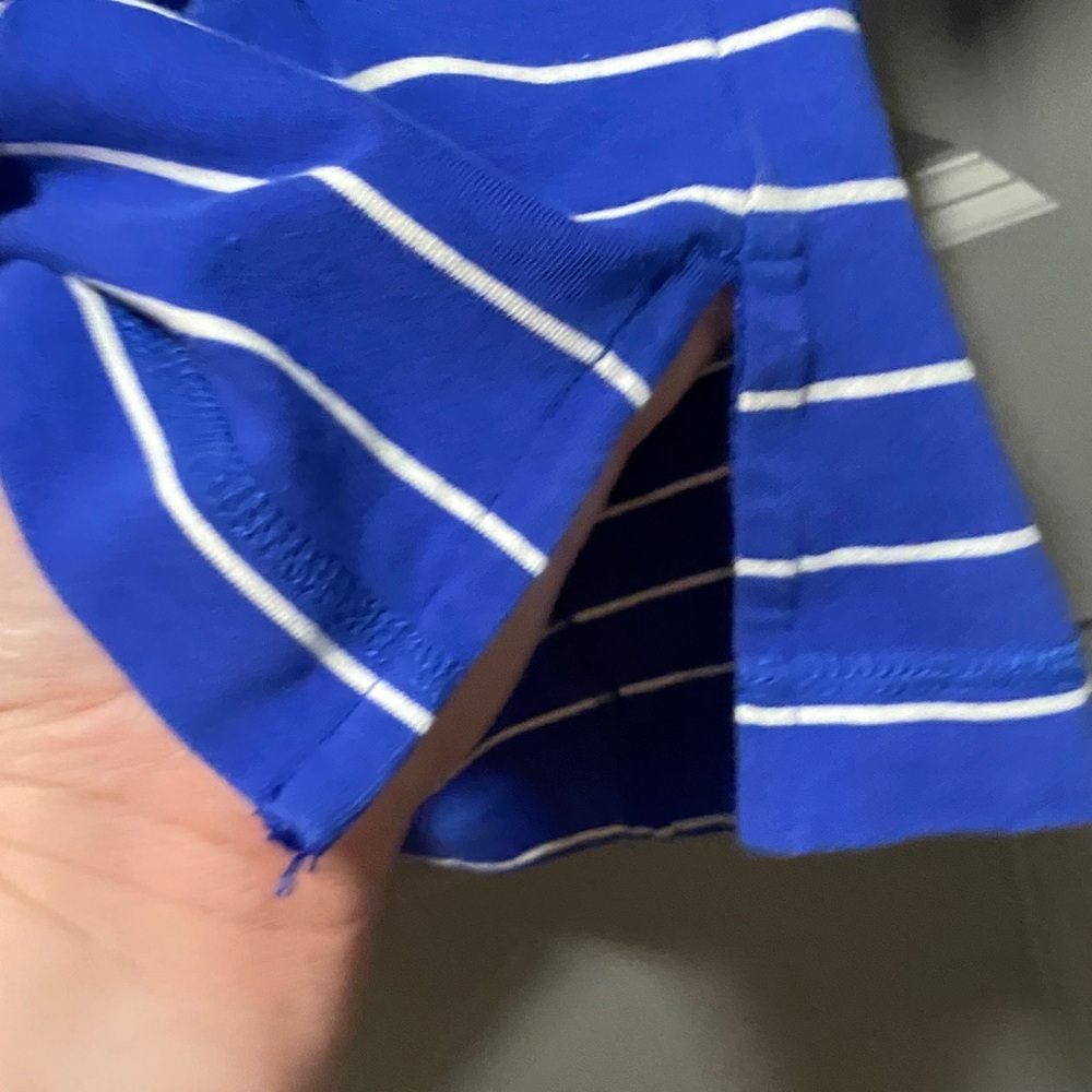 Talbots Knit Dress Pink Blue Stripe 3 4 Sleeve Casual Work Travel Dress L - Picture 6 of 8